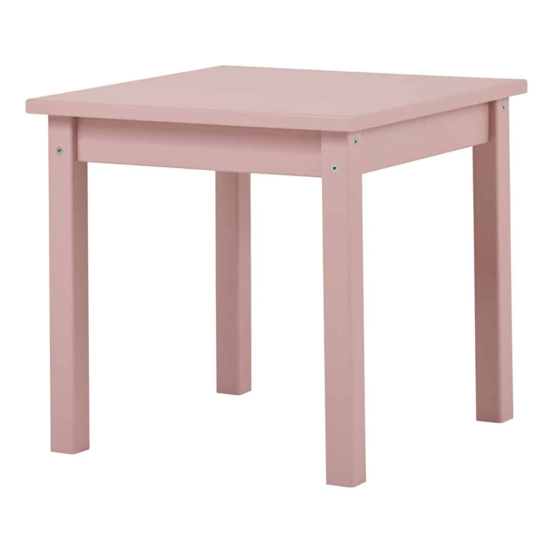Vaaleanpunainen lasten pöytä Hoppekids-merkiltä.